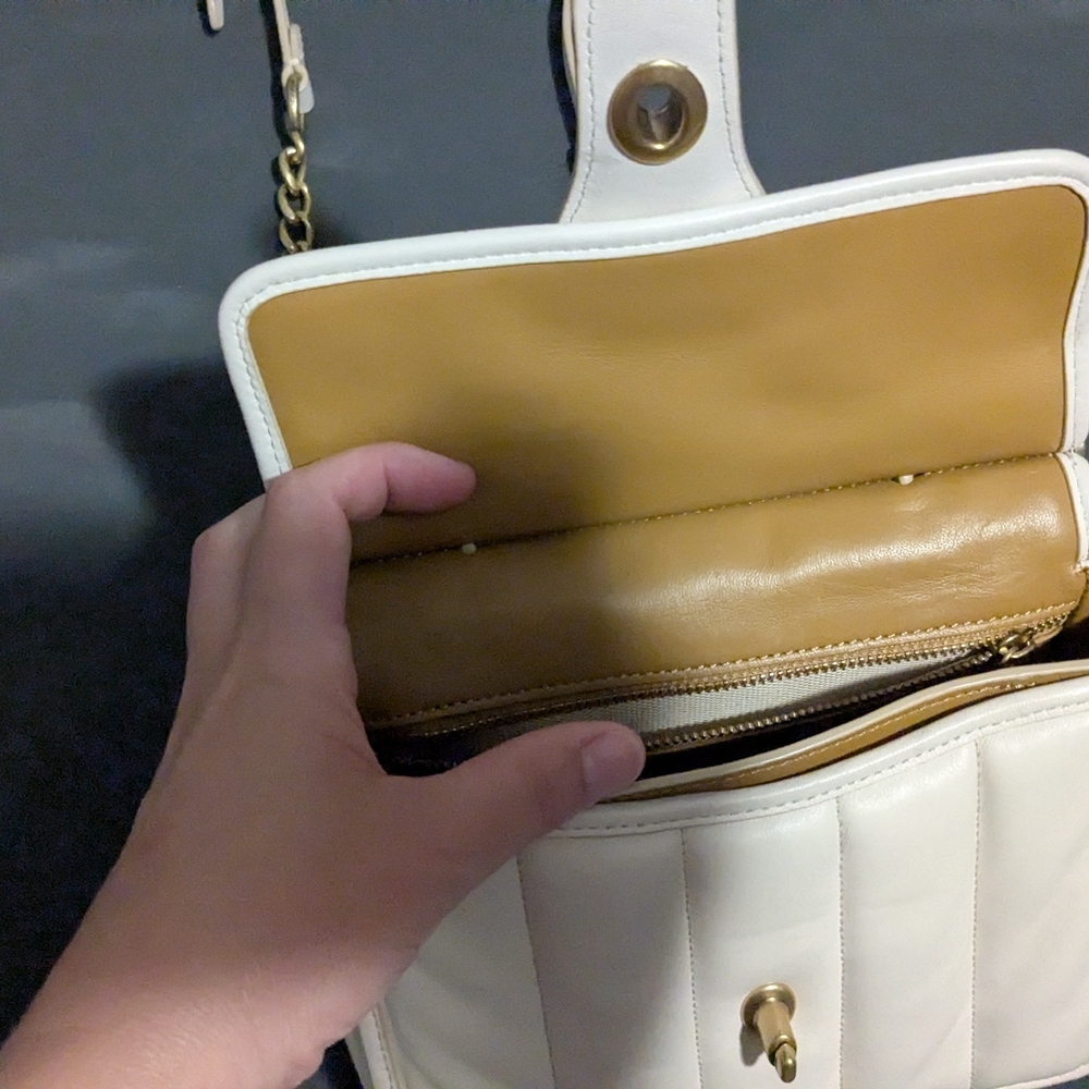 Coach Willis Top Handle 18 Women's Bag - Brass/Chalk - Picture 7 of 9